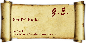 Greff Edda névjegykártya
